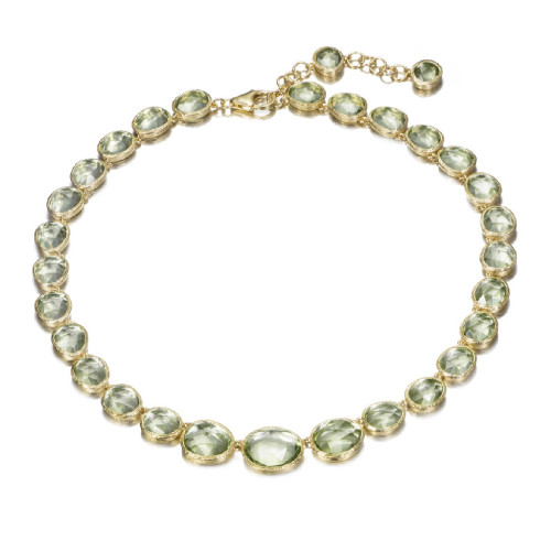 Green Amethyst Necklace in 18k Gold Vermeil