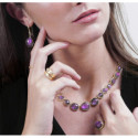 Collar con amatista en plata de ley con baño de oro de 18k