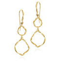 Pendientes de gancho irregulares de plata con baño de oro 18k