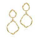 Irregular two-link earrings in sterling silver with 18k gold vermeil