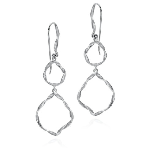 Pendientes de gancho irregulares plata de ley