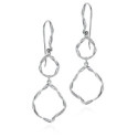 Pendientes de gancho irregulares de plata de ley 925