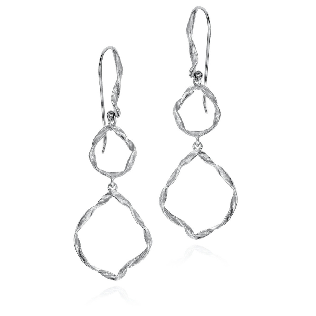 Pendientes de gancho irregulares de plata de ley 925
