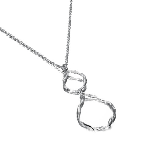 Colgante irregular dos eslabones en plata de ley