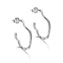 Pendientes de aro irregular de plata de ley 925