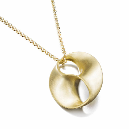 Colgante con eslabón de plata con baño de oro 18k
