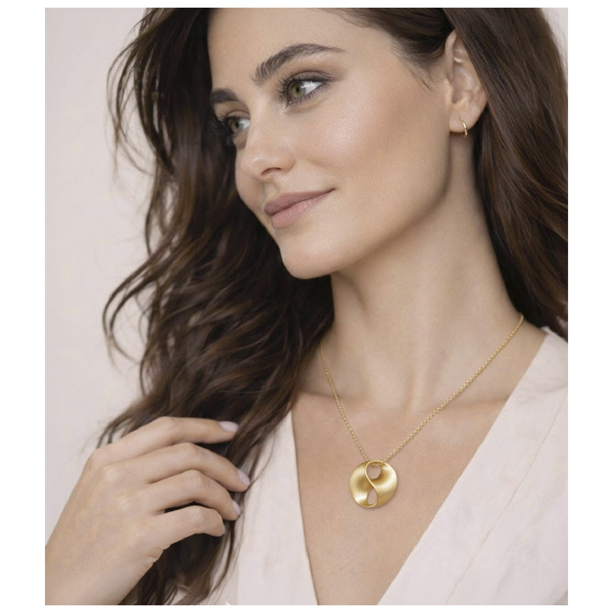 Link pendant in 18k gold vermeil sterling silver