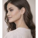Pendientes pequeños con diseño en V invertida de plata con baño de oro 18k