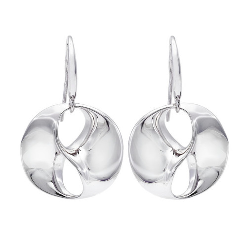 Hook earrings with large links in sterling silver