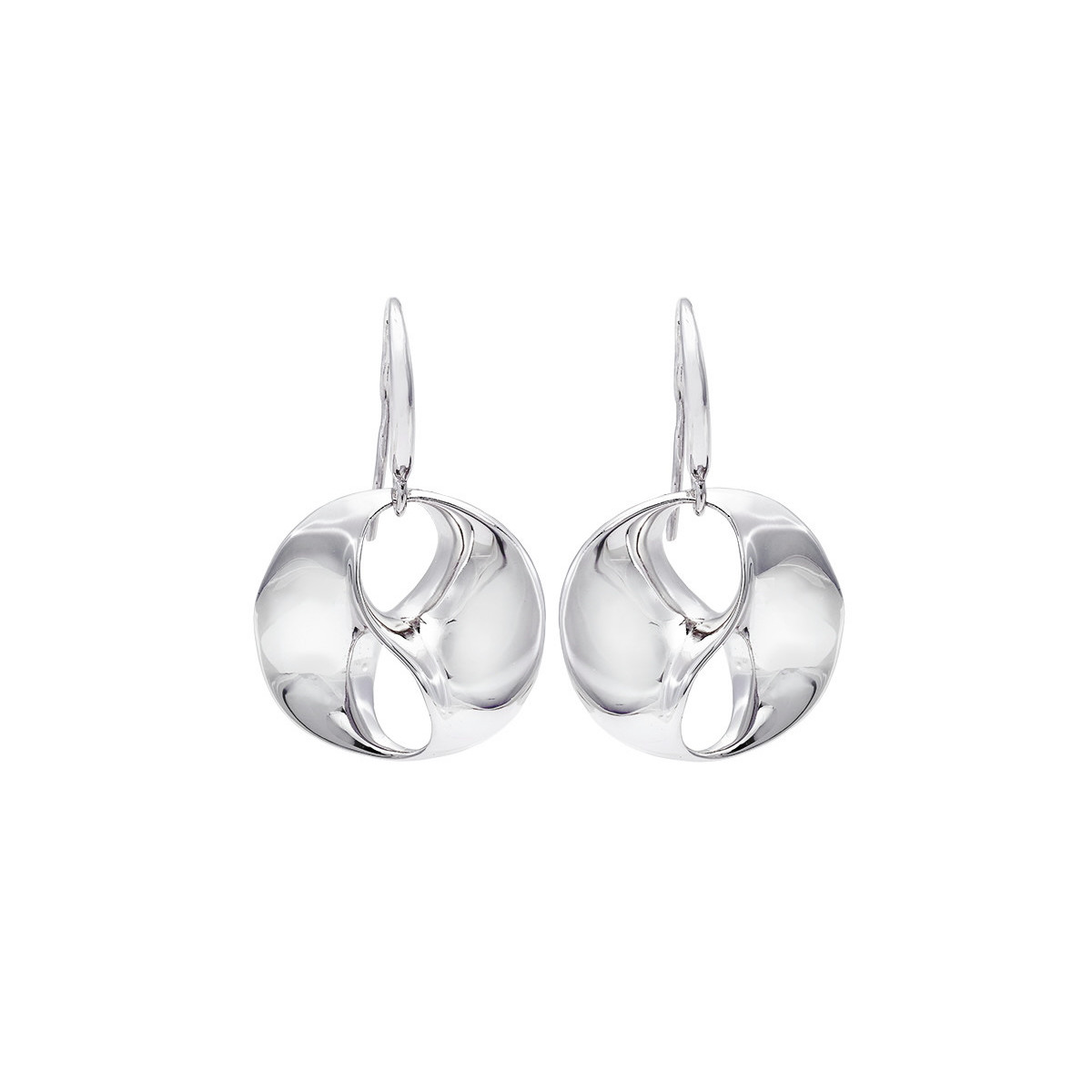 Hook earrings with large links in sterling silver