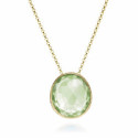 Colgante con amatista verde en plata de ley con baño de oro de 18k