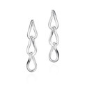 Pendientes largos de gota de plata de ley 925
