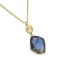 Pendant with labradorite in sterling silver with 18k gold vermeil