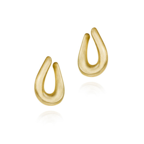 Pendientes de gancho con diseño de lágrima de plata con baño de oro 18k