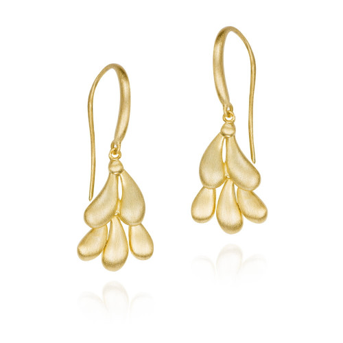 Hook earrings with rounded shapes design in 18k gold vermeil sterling silver