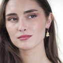 Pendientes de gancho con diseño de formas redondeadas de plata con baño de oro 18k