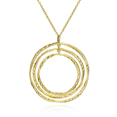 Pendant with interlinked hoops in sterling silver with 18k gold vermeil