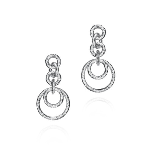 Interlocking Rings Earrings in Sterling Silver 925
