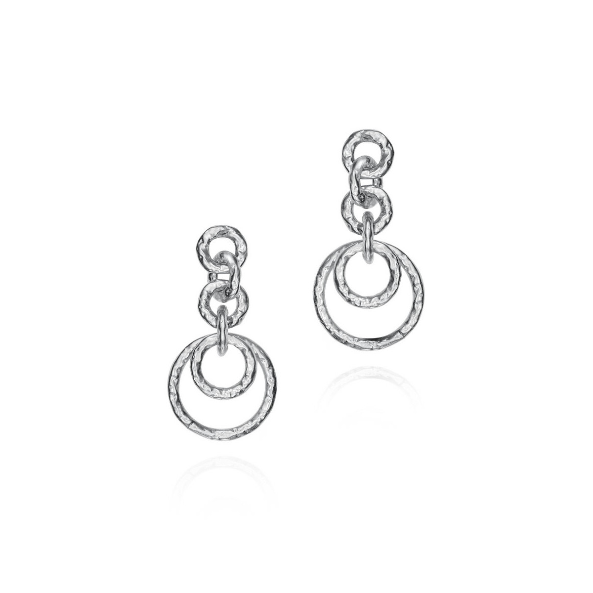 Interlocking Rings Earrings in Sterling Silver 925