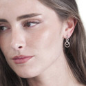Interlocking Rings Earrings in Sterling Silver 925