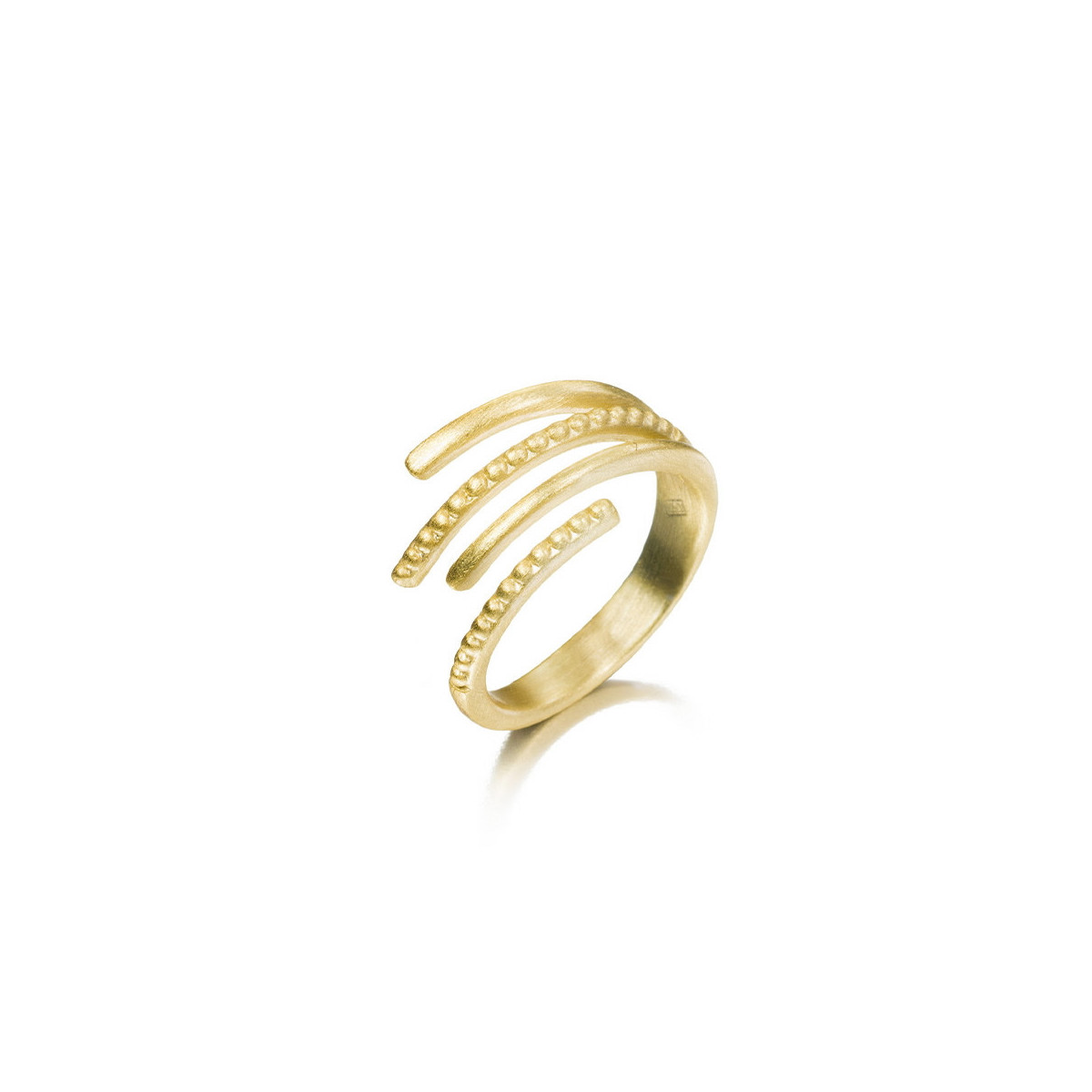 Adjustable ring in sterling silver with 18k gold vermeil
