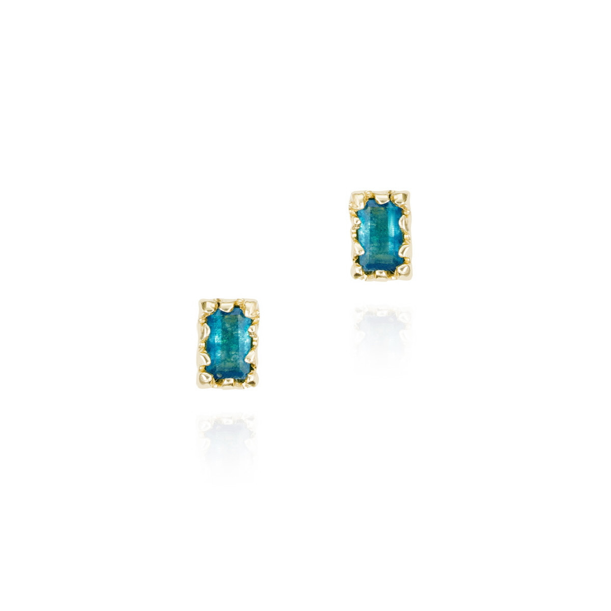 Pendientes con apatita en plata con baño de oro 18k