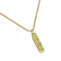 Pendant with geometric olivines in sterling silver with 18k gold vermeil