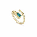Anillo orgánico con apatita geométrica en plata de ley con baño de oro de 18k