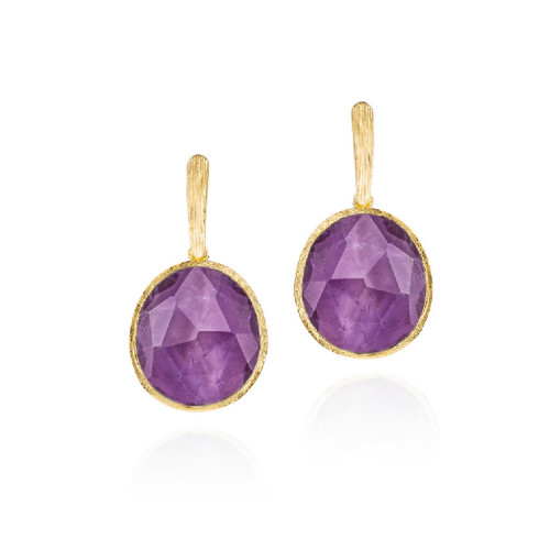 Amethyst earrings in sterling silver with 18k gold vermeil