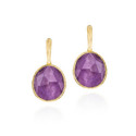 Earrings with faceted amethyst in sterling silver with 18k gold vermeil