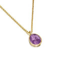Small pendant with faceted amethyst in sterling silver with 18k gold vermeil