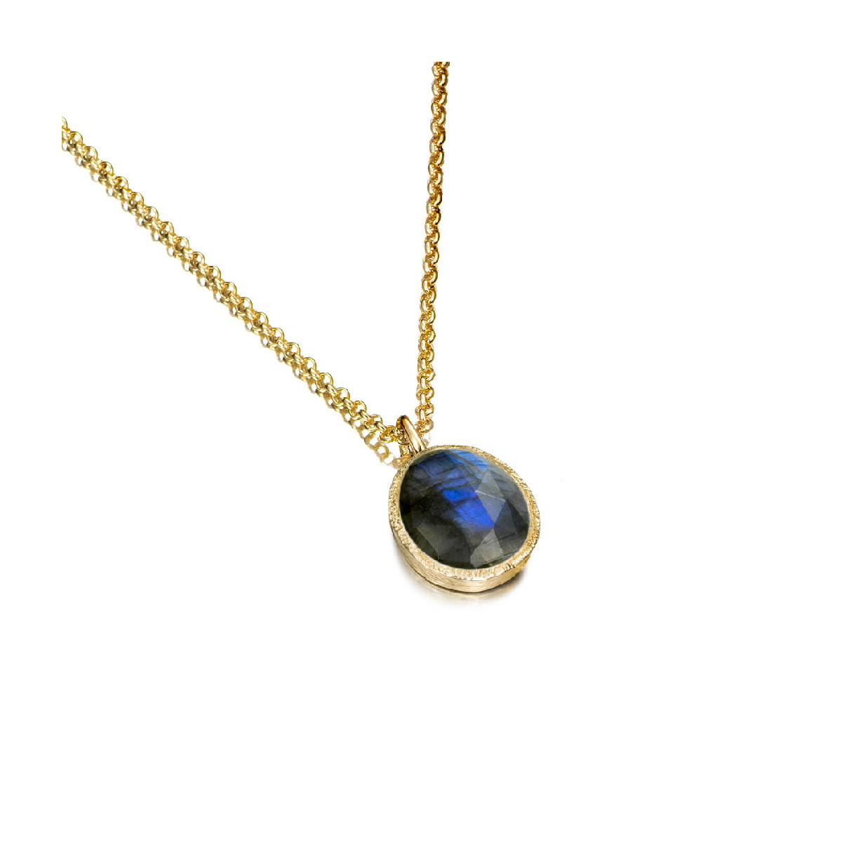 Small pendant with faceted labradorite in sterling silver with 18k gold vermeil