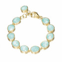Pulsera con amazonita de plata con baño de oro 18k