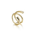 Organic spiral ring in sterling silver with 18k gold vermeil