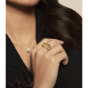 Crossed ring in sterling silver with 18k gold vermeil
