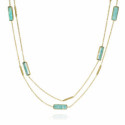 Long necklace with amazonite in sterling silver with 18k gold vermeil