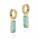Hoop Earrings with Amazonite in Sterling Silver & 18k Gold Vermeil