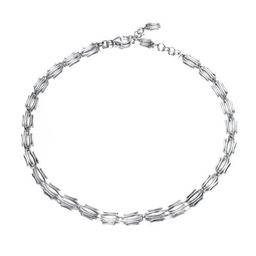 Collar de motivos irregulares de plata de ley 925