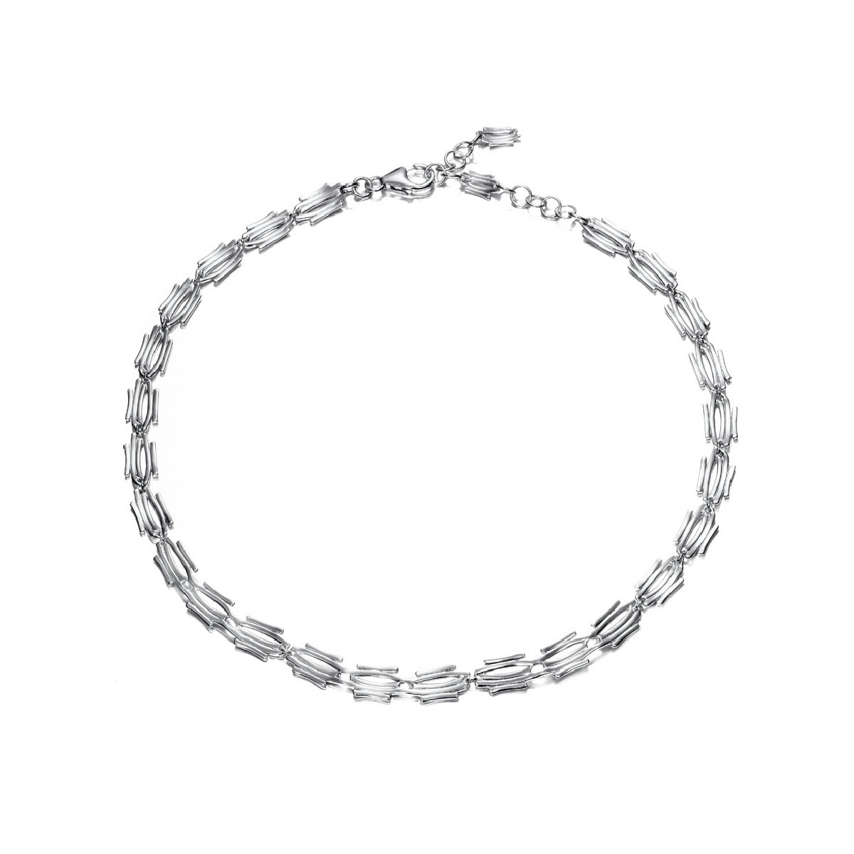 Collar de motivos irregulares de plata de ley 925