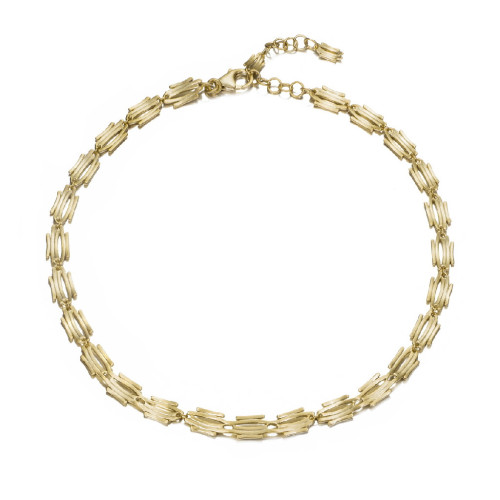 Collar de motivos irregulares de plata con baño de oro 18k