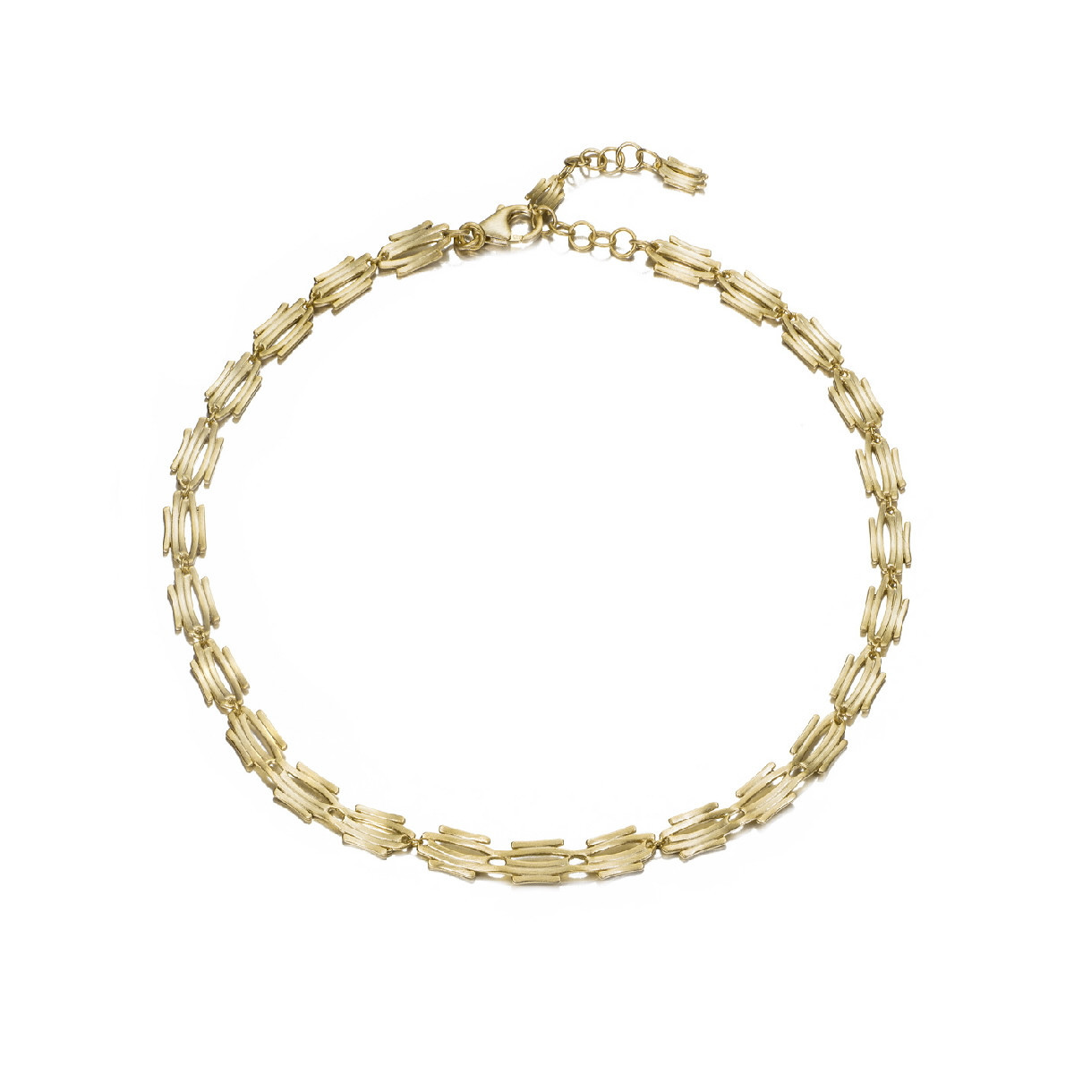 Collar de motivos irregulares de plata con baño de oro 18k