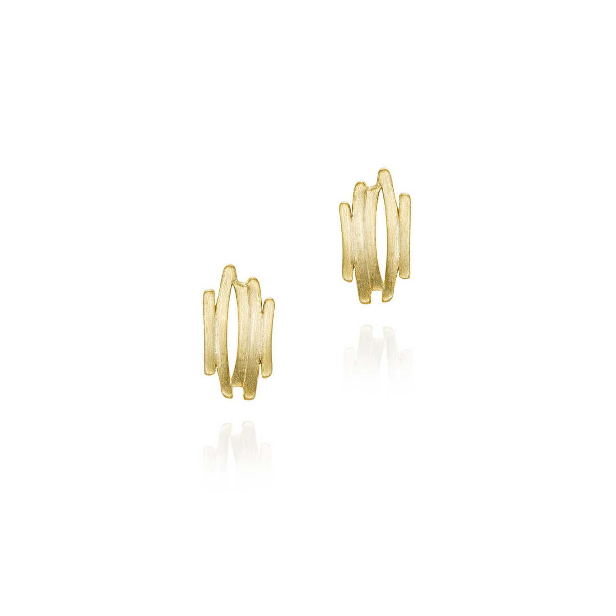 Midi irregular motif earrings in sterling silver with 18k gold vermeil