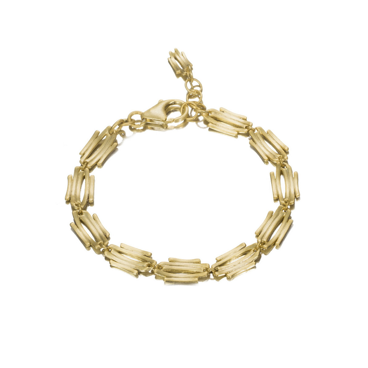 Pulsera de motivos irregulares de plata con baño de oro 18k