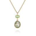 Moss agate pendant in 18k gold vermeil sterling silver