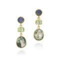 Moss agate earrings in 18k gold vermeil sterling silver