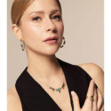 Hoop earrings with geometric labradorites in sterling silver with 18k gold vermeil