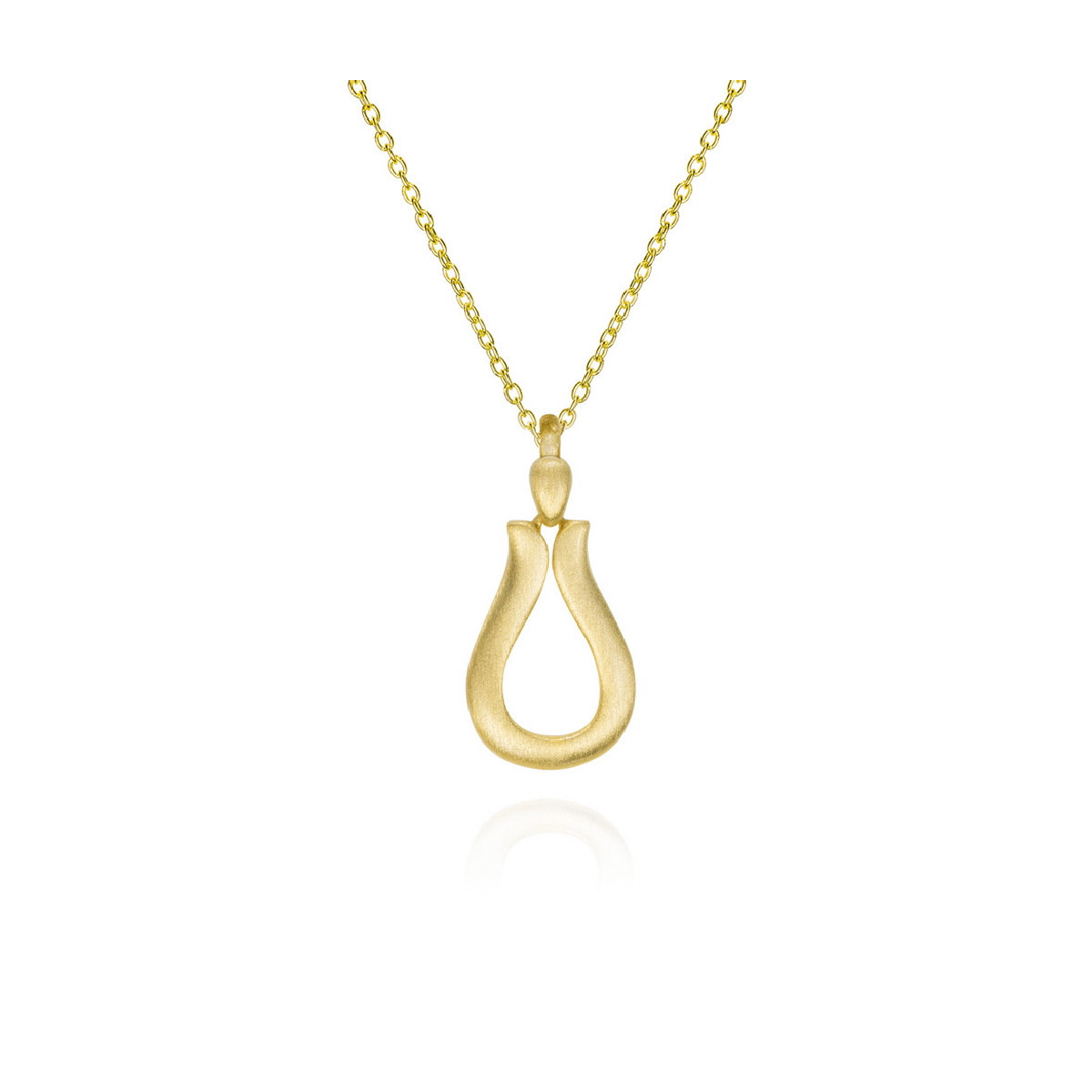 Colgante orgánico en plata de ley con baño de oro de 18k