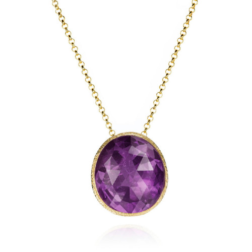 Pendant with amethyst in sterling silver with 18k gold vermeil