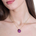 Pendant with faceted amethyst in sterling silver with 18k gold vermeil
