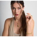 Hoop earrings with faceted green amethyst in sterling silver with 18k gold vermeil